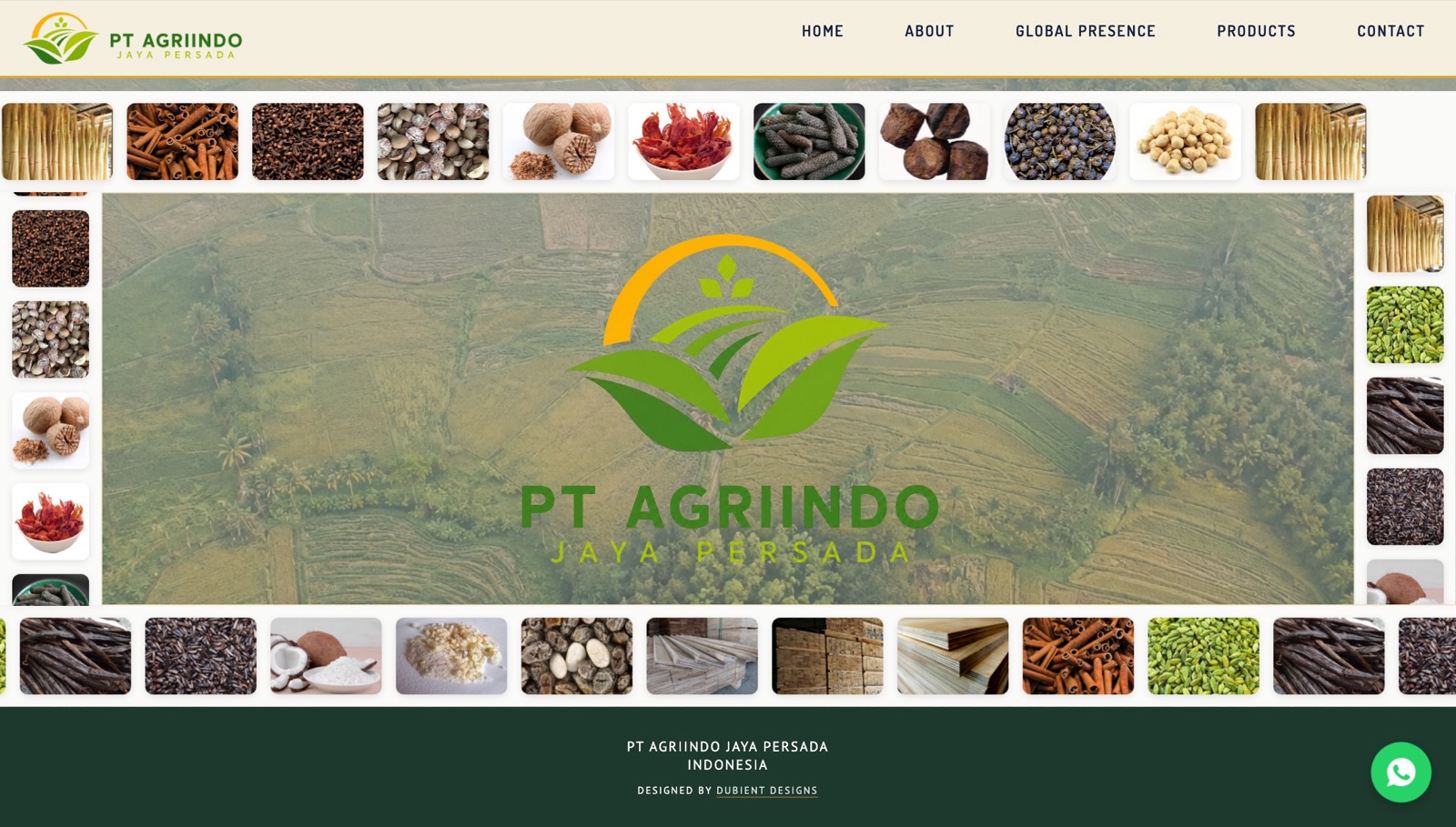 The live PT Agriindo Jaya Persada website
